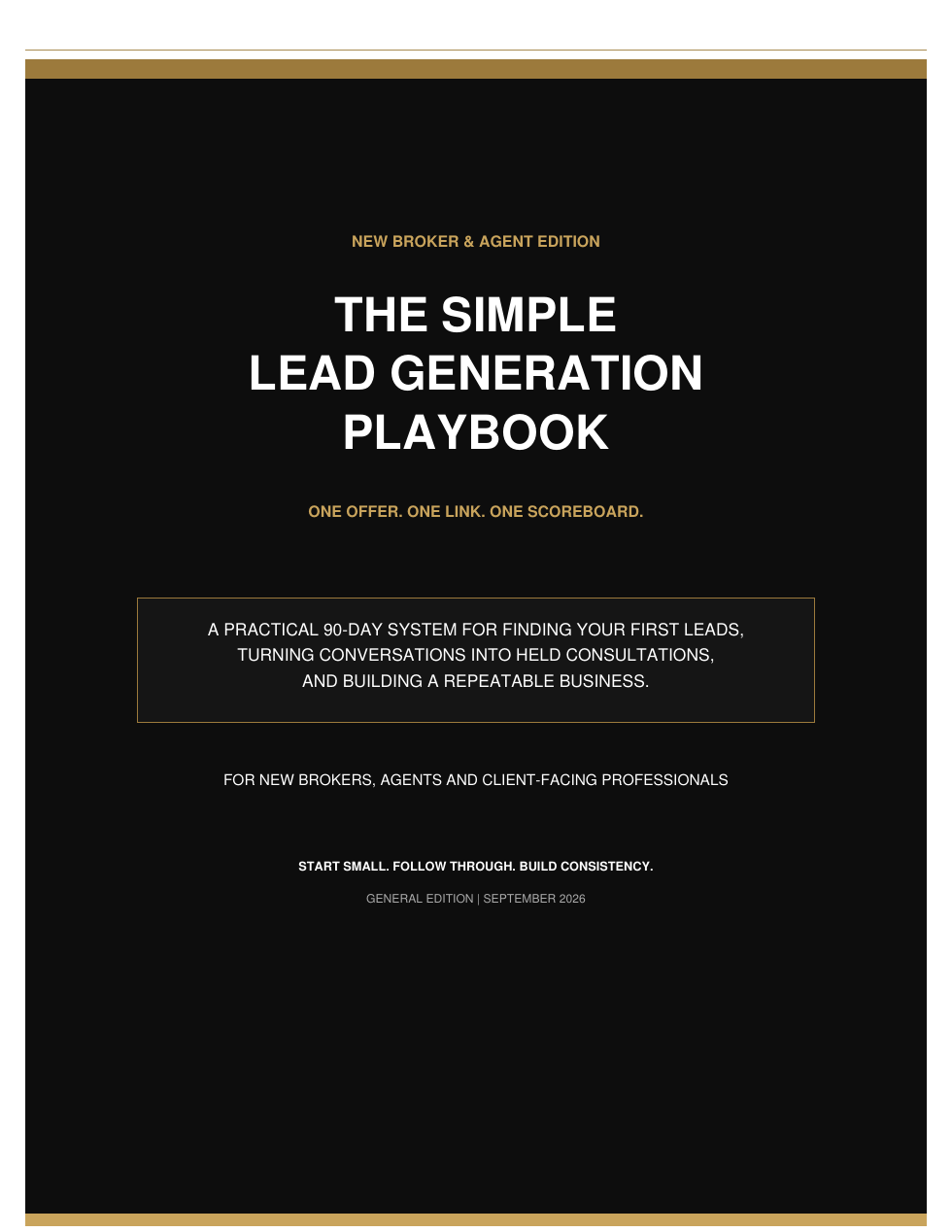Cover of The Simple Lead Generation Playbook, New Broker and Agent Edition, by Frank DiMasi